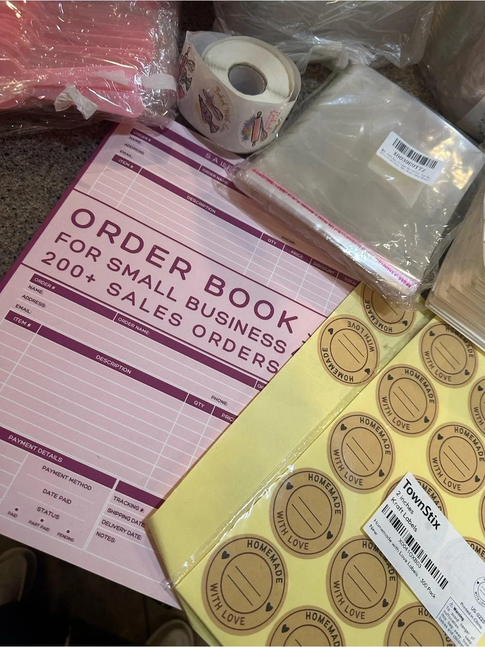 Order Book & Packaging Supplies Bundle - Pink